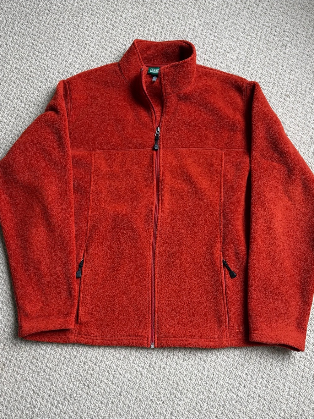 Vintage L.L. Bean Men's Burnt Orange Fleece Full Zip Size XL